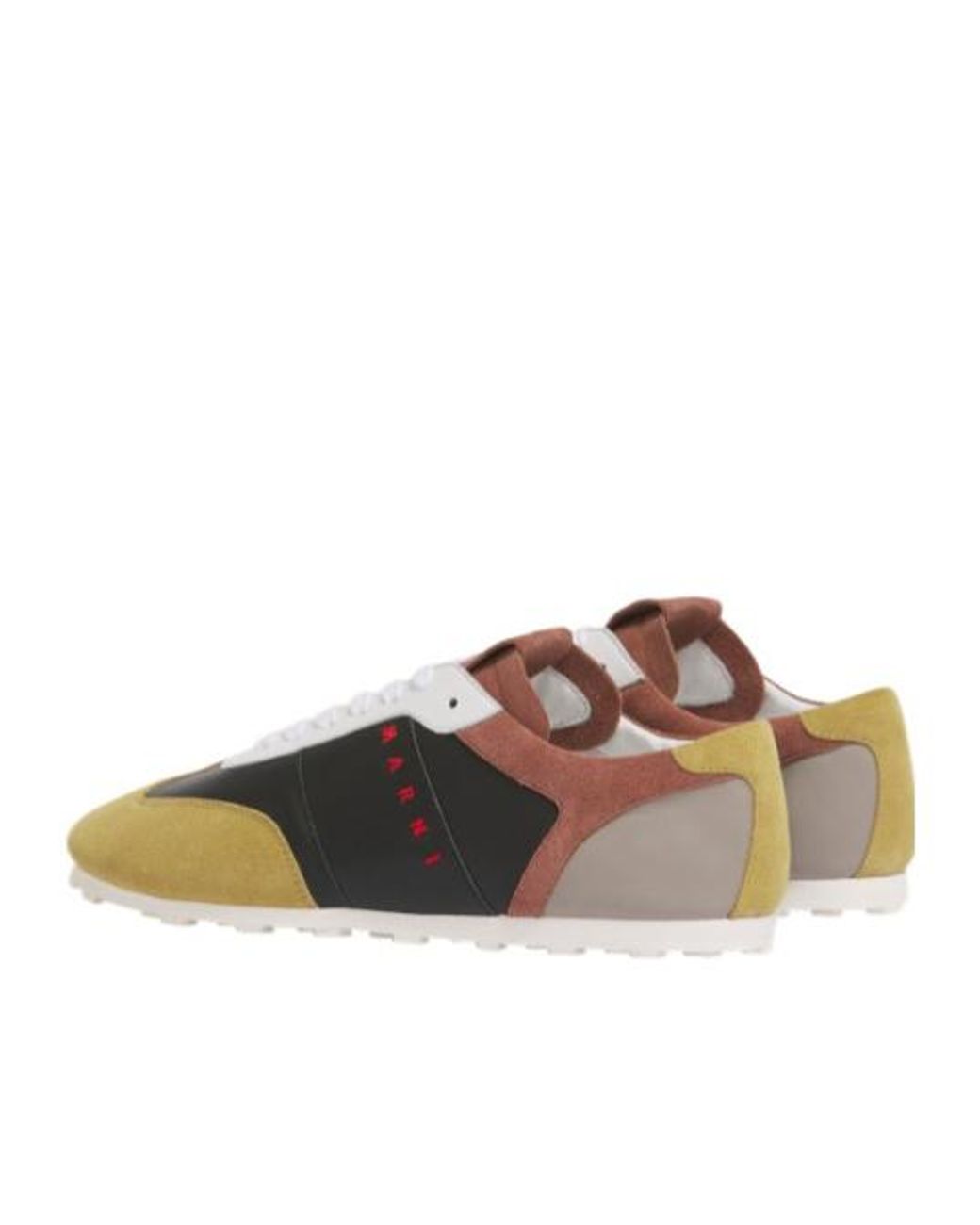 Marni Brown Lace-Up Sneakers
