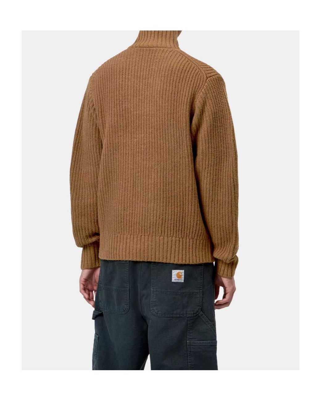 Carhartt Brown Detroit Half-Zip Knitted Jumper for men