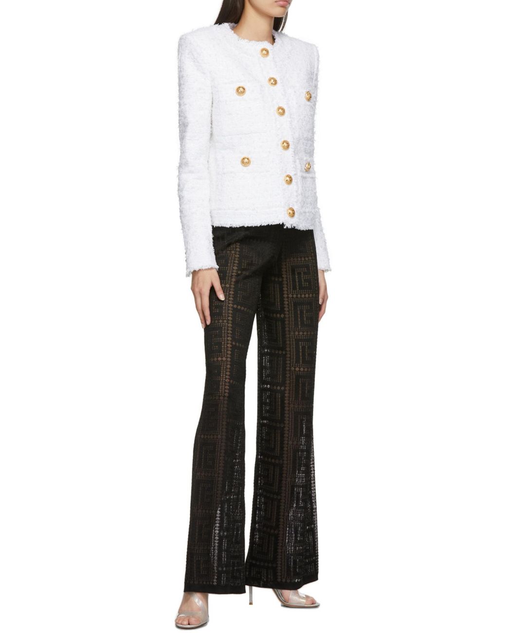Balmain White Tweed Jacket