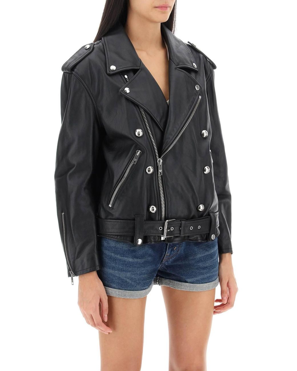 Céline Black Loose Biker Jacket
