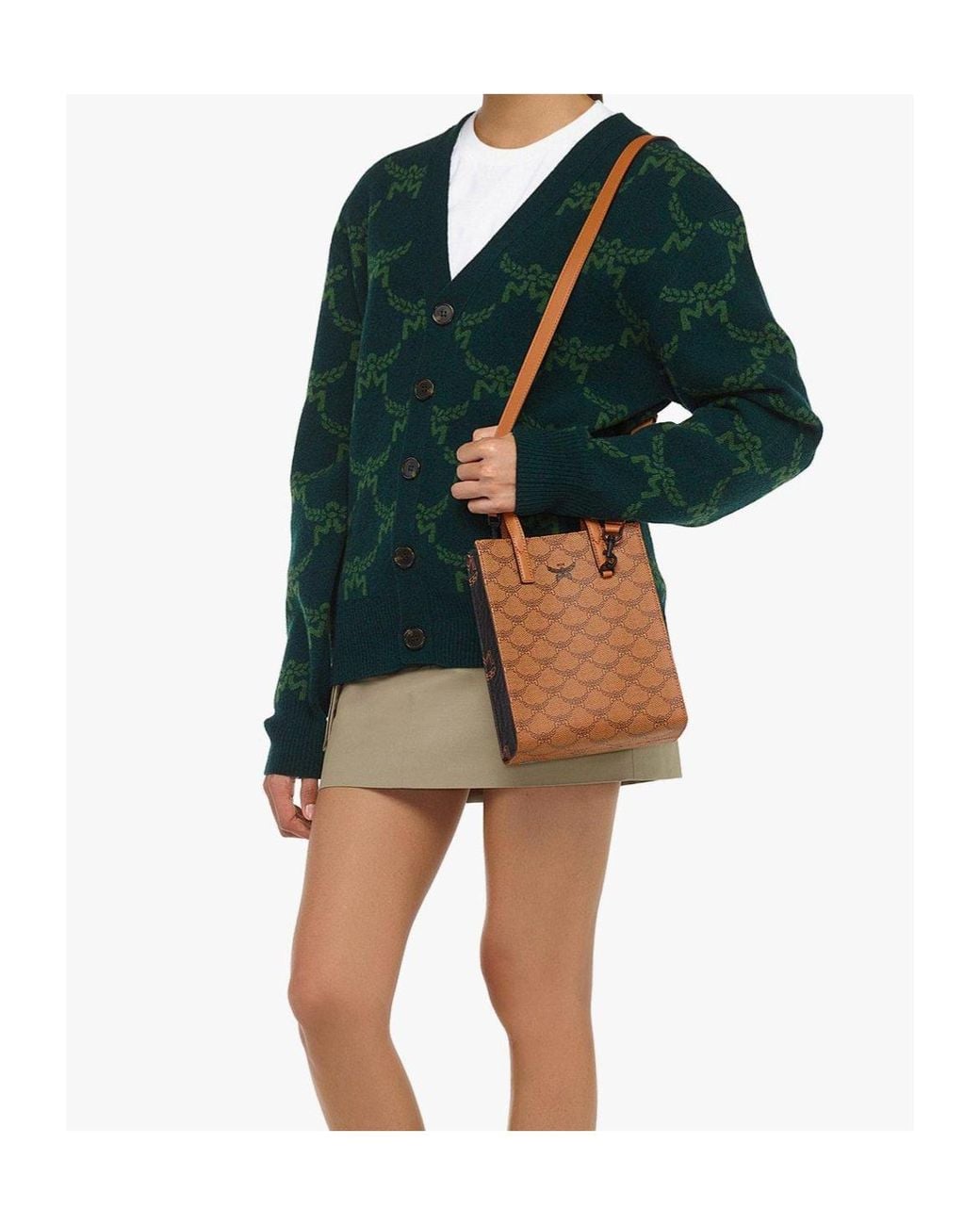 MCM Brown Aren Printed Shoulder Bag