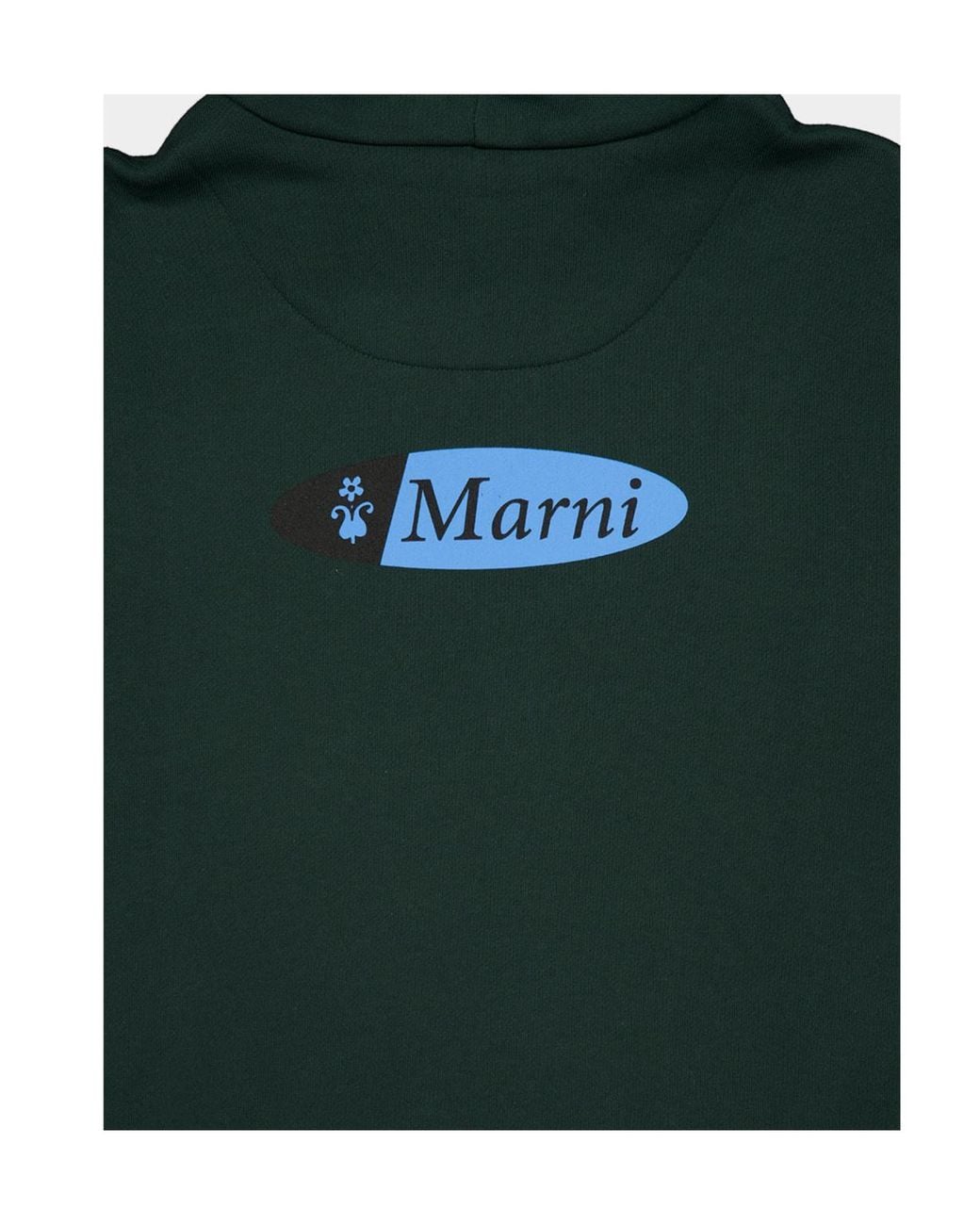 Marni Green Drawstring Hooded Sweatshirt for men