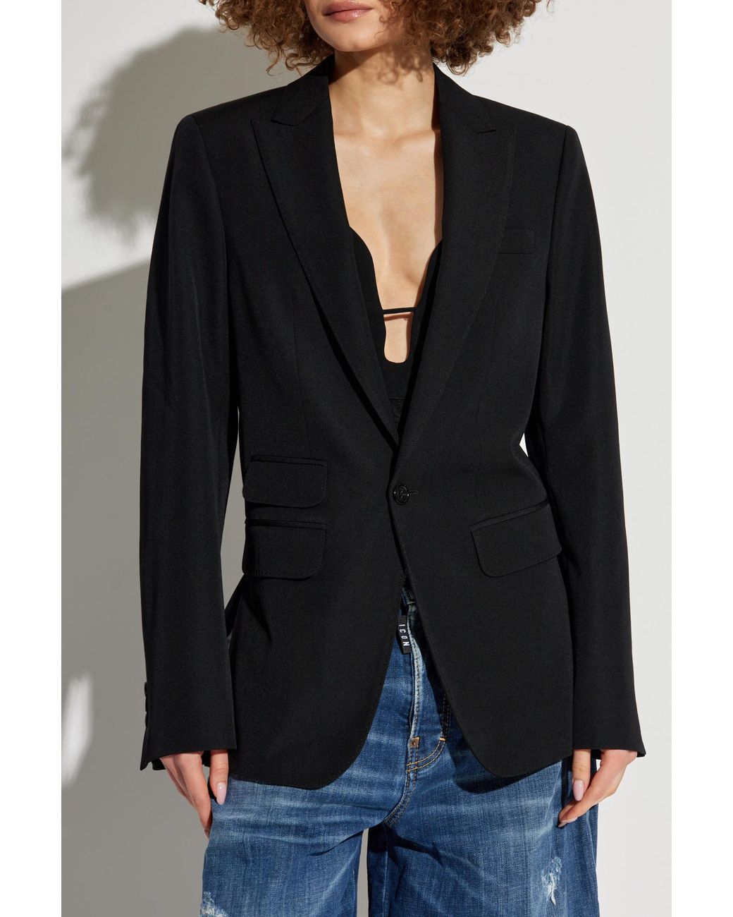 DSquared² Blue Long-Sleeved Single-Breasted Tailored Blazer