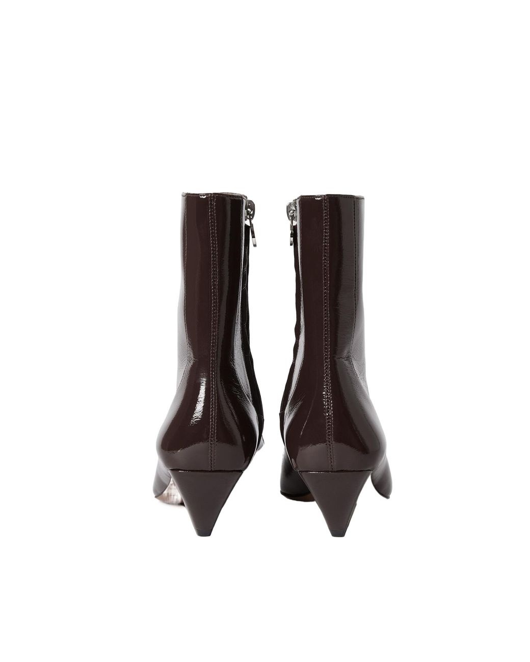 Stella McCartney Brown Pointed Toe Zipped Boots
