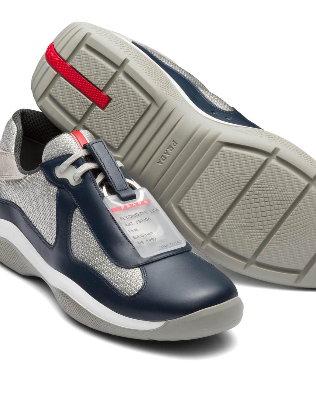 Prada Gray Americas Cup Original Sneakers for men