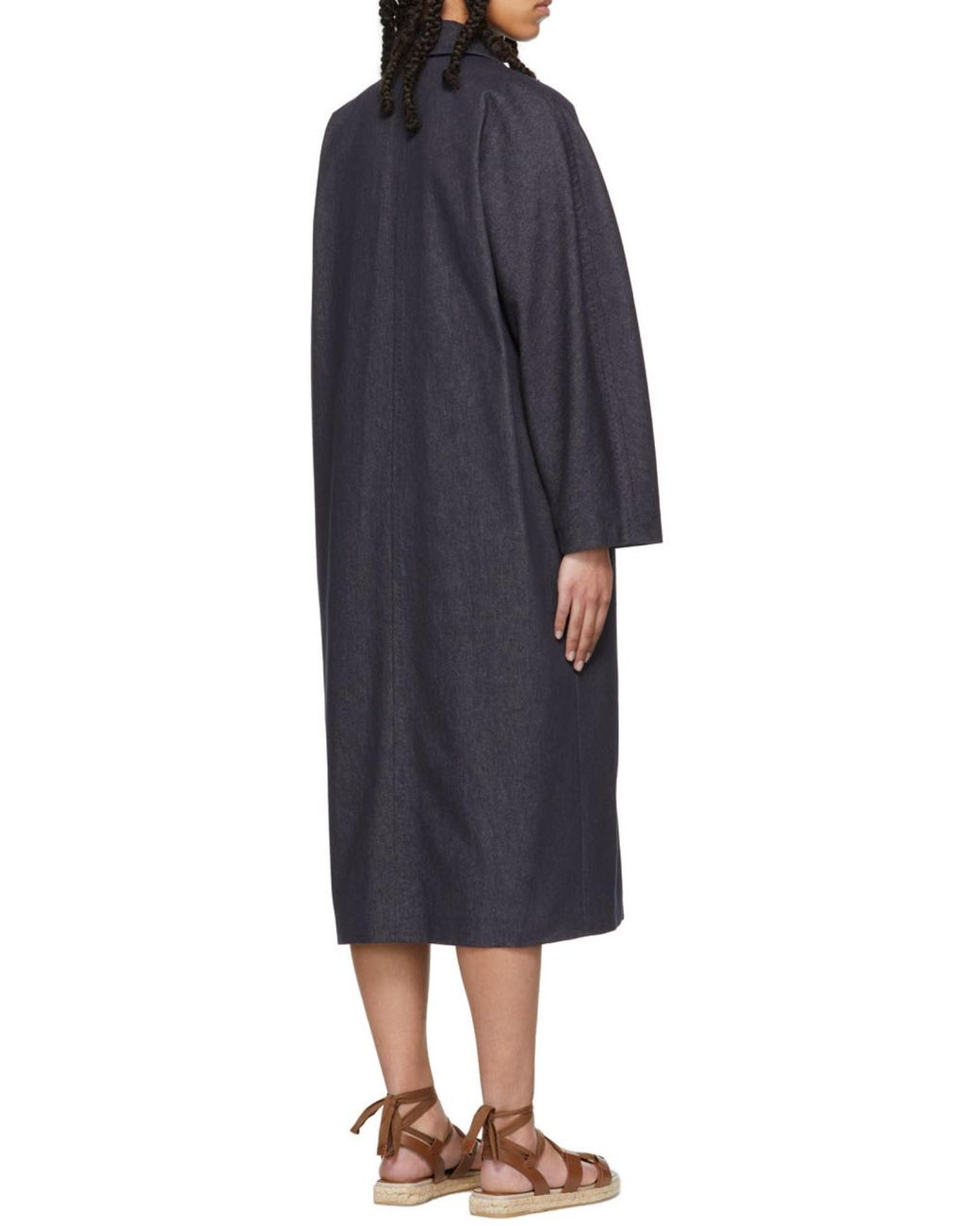 Max Mara Blue Denim Logo Coat