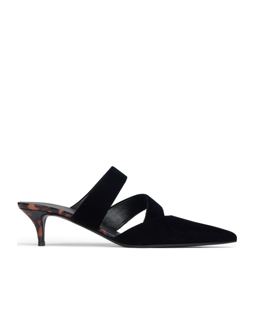 Balmain Black Velvet Heeled Mules