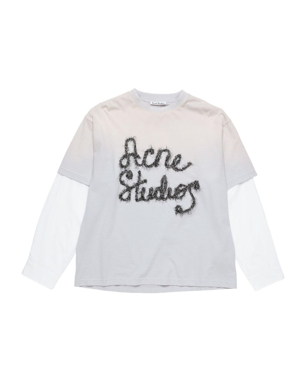 Acne White Layered Logo T-Shirt for men