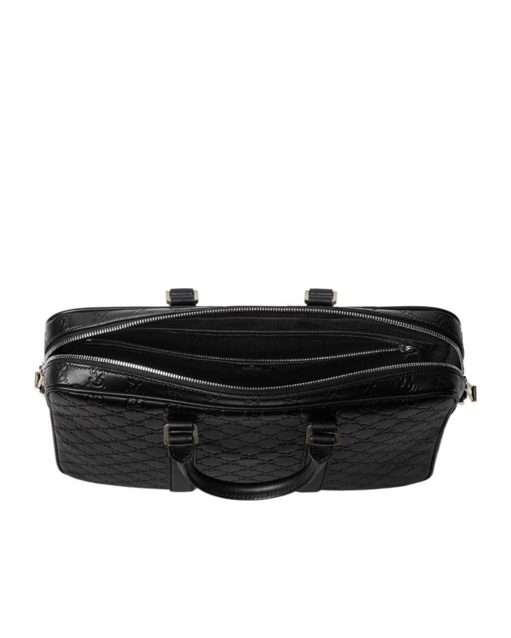 Gucci Black Gg Emblem Large Briefcase for men