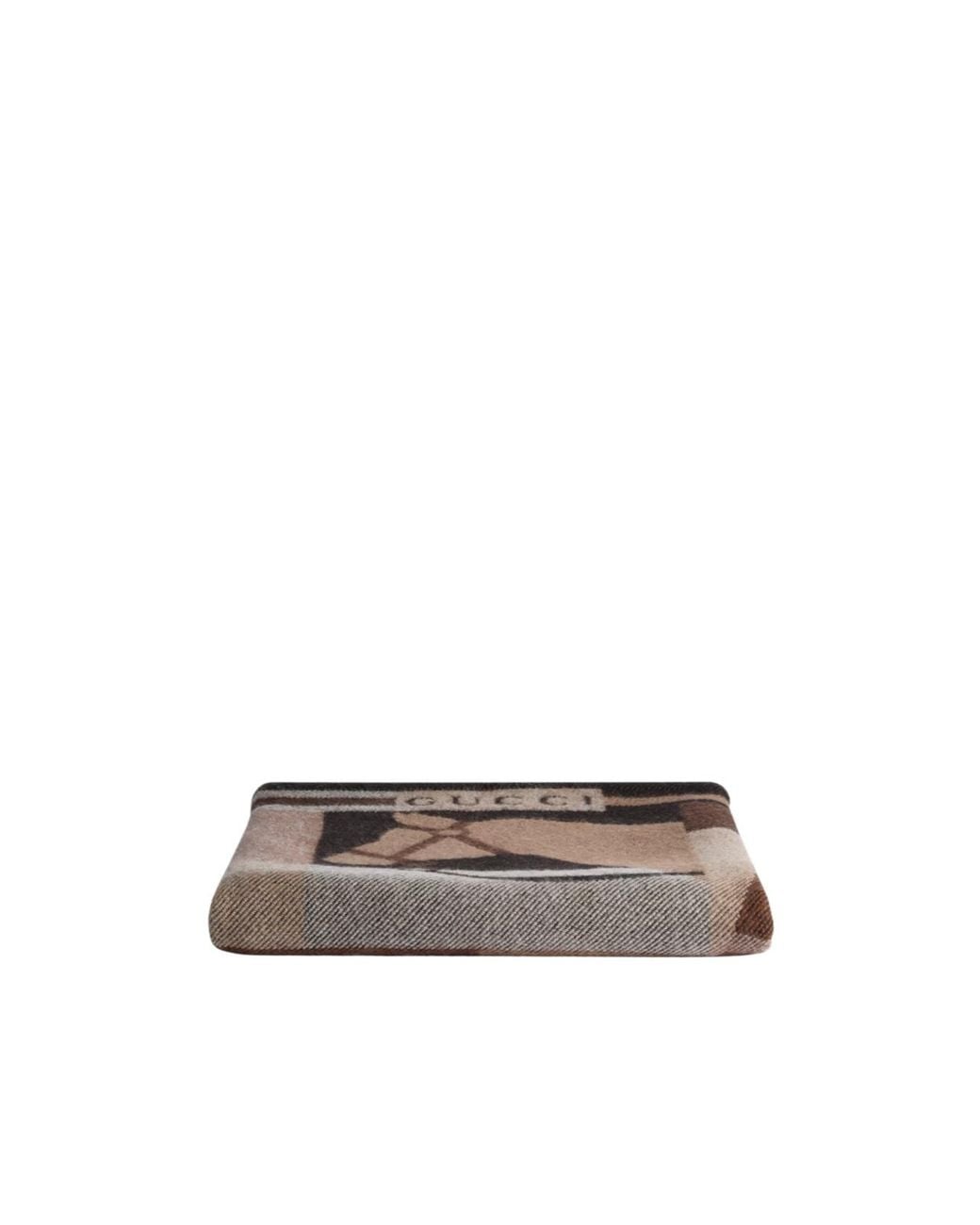 Gucci Brown Wool And Cashmere Jacquard Blanket for men