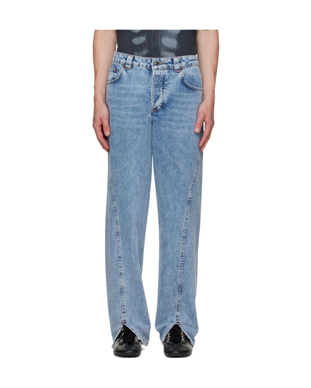 AVAVAV Blue Belt-Loop Jeans for men