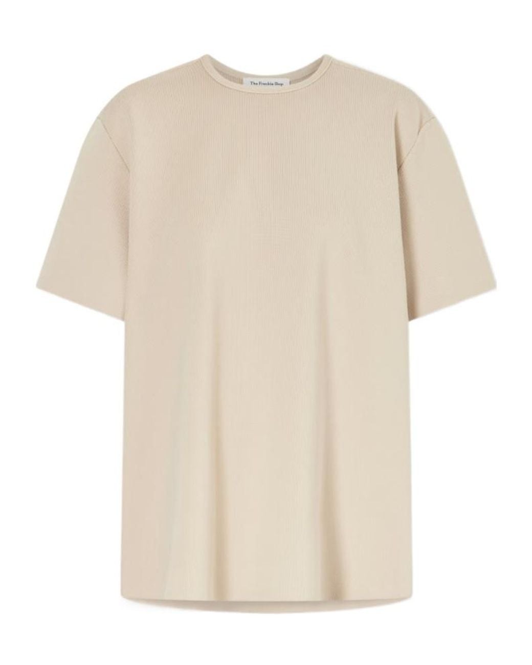 Frankie Shop Natural Leni Ribbed-Knit T-Shirt