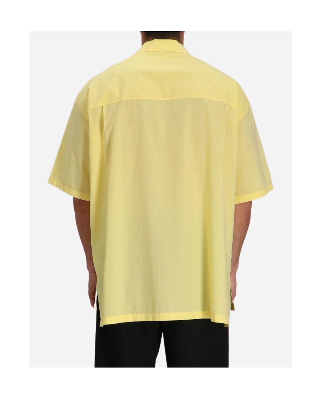 Moschino Yellow Short-Sleeve Button-Up Shirt for men