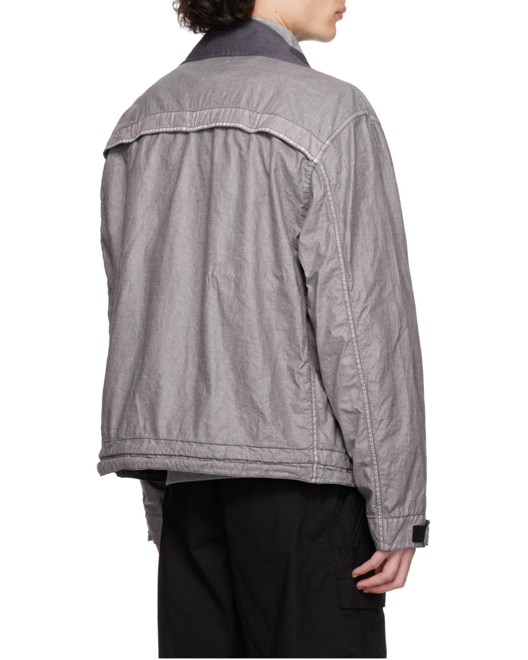 Stone Island Gray Raw Plated-Ovd Jacket for men