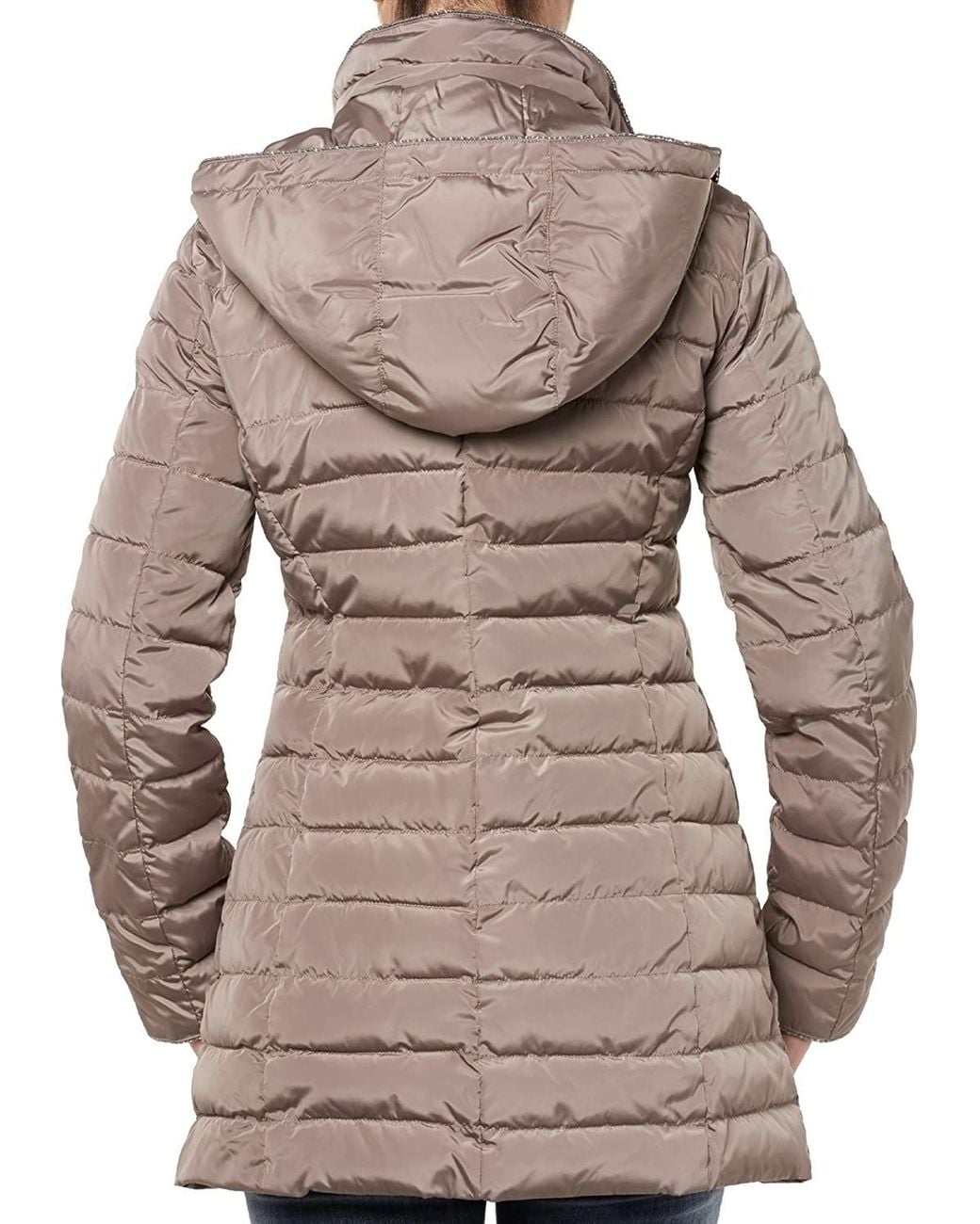 Armani Jeans Gray Logo Hooded Down Jacket