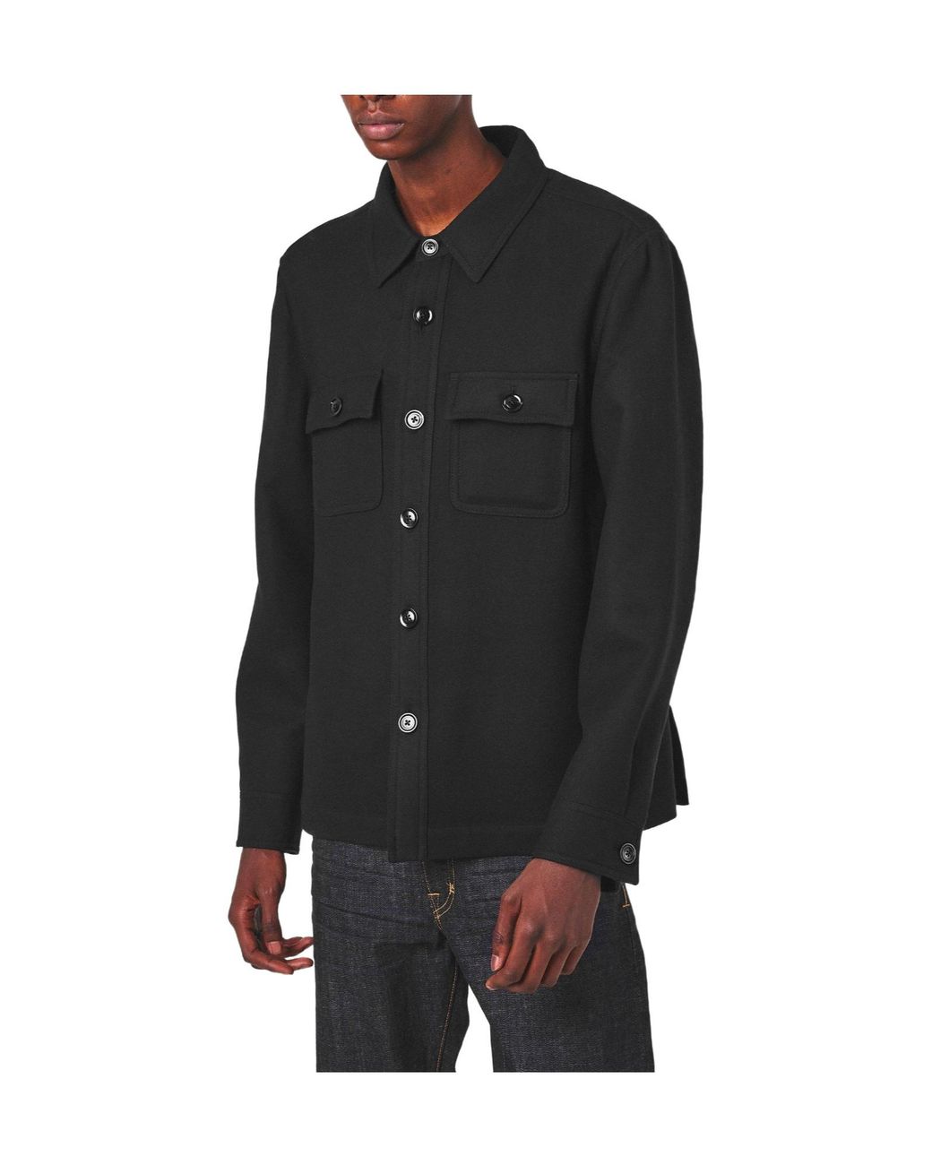 Tom Ford Black Lapel Shirt-Style Jacket for men