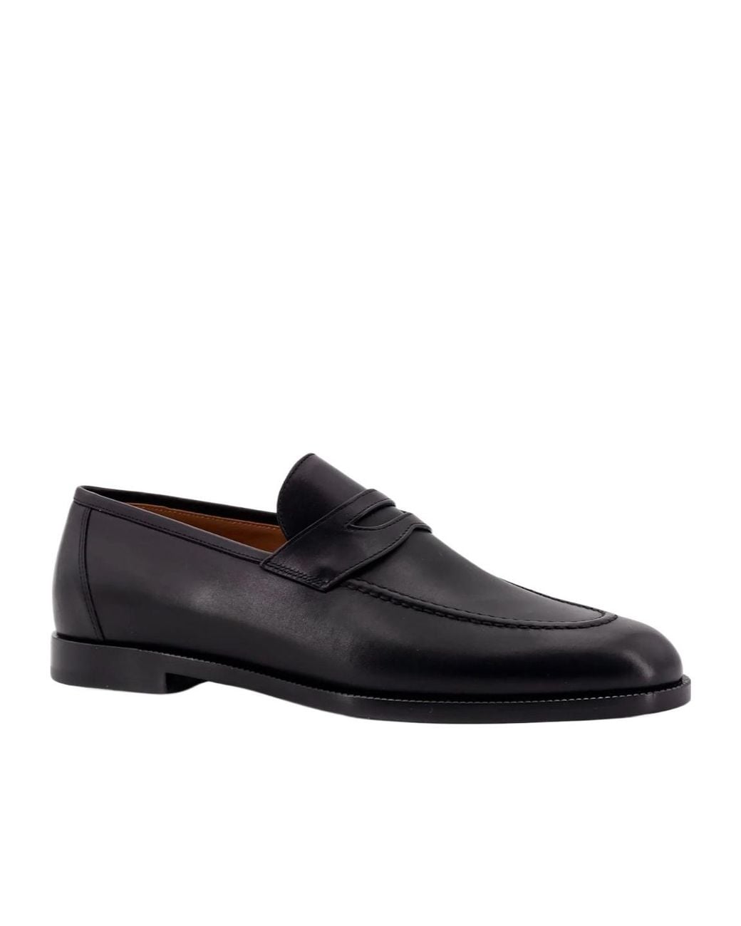 Loro Piana Black Sergio Round Toe Loafers