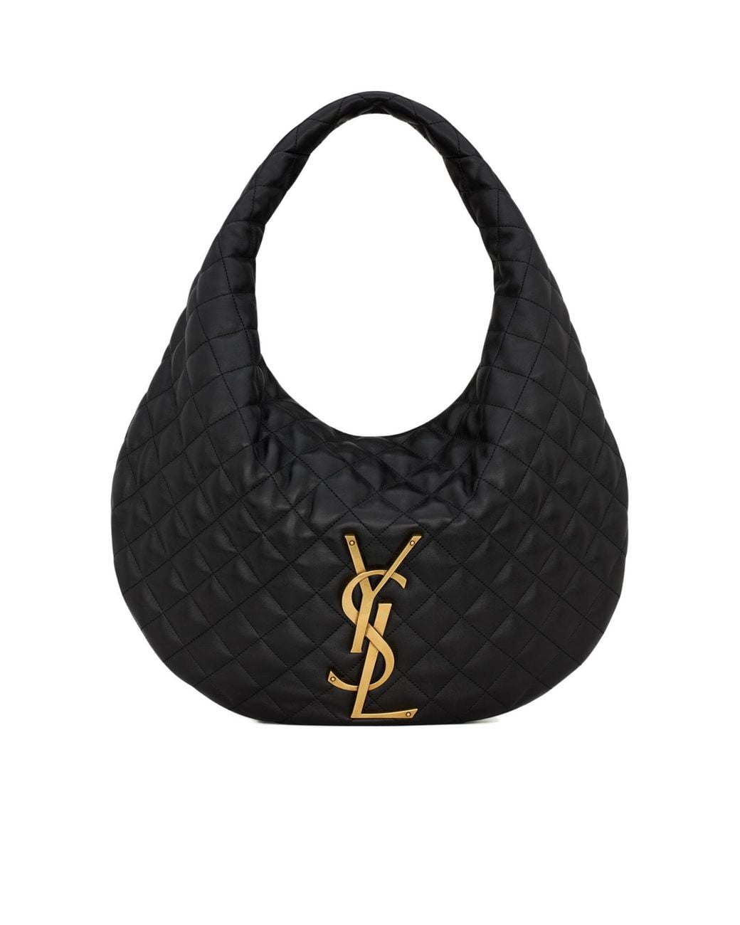 Saint Laurent Black Icare Quilted Hobo Bag