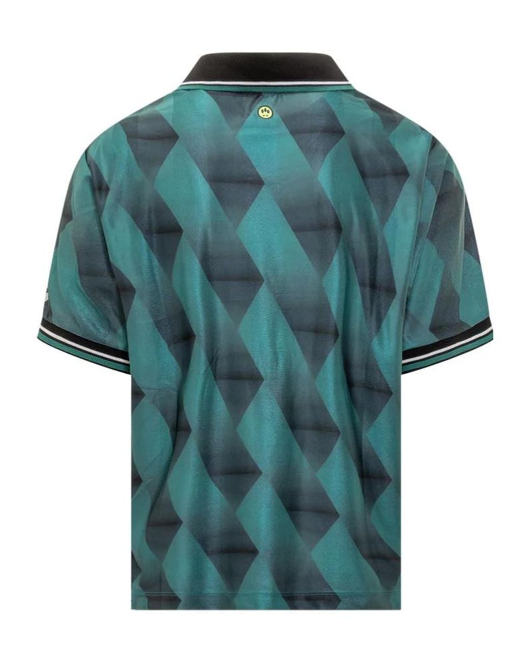 Barrow Green Geometric Pattern Polo Shirt for men