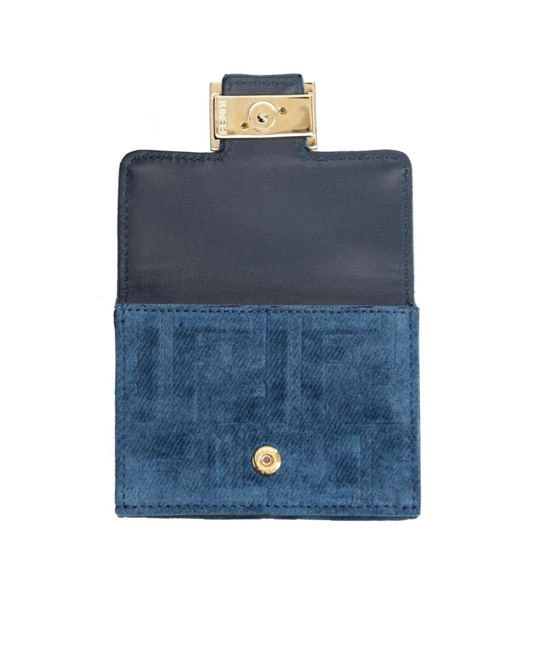Fendi Blue Monogram Jacquard Folded Wallet