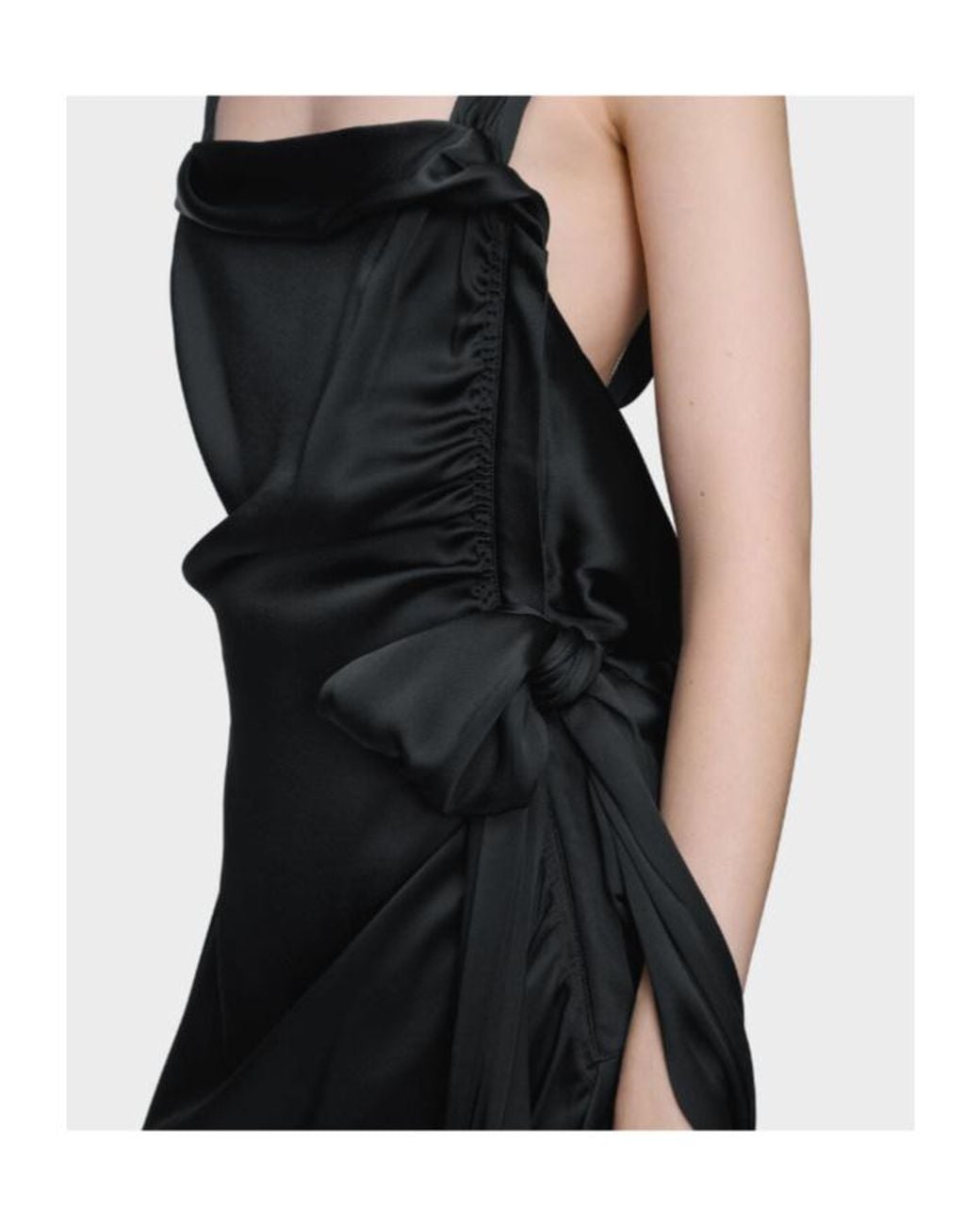 Maison Margiela Black Satin Maxi Dress