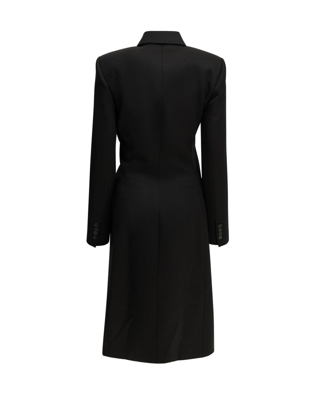 Khaite Black Double-Breasted Wool Long Coat