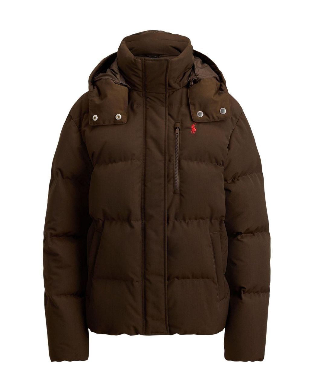 Polo Ralph Lauren Brown Cropped Puffer Jacket