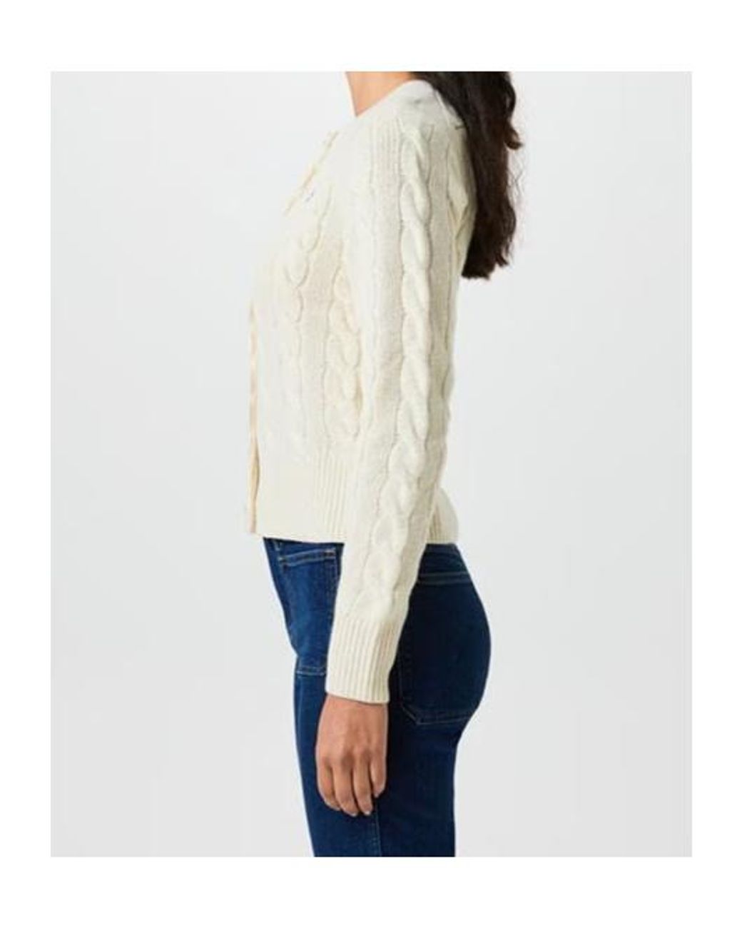 Polo Ralph Lauren White Cable Knit Cardigan