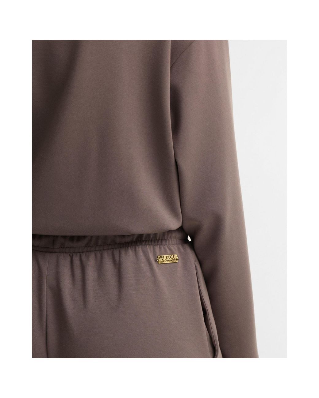 Barbour Brown Drawstring Frontseam Wideleg Trousers