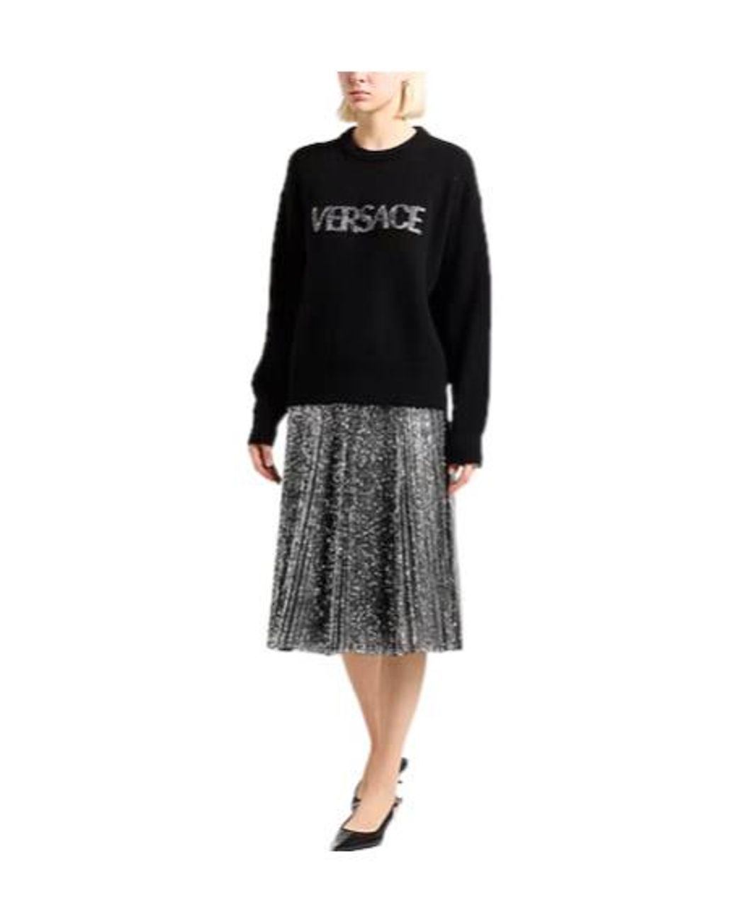 Balenciaga Black Solid Color Long-Sleeve Fleece Top