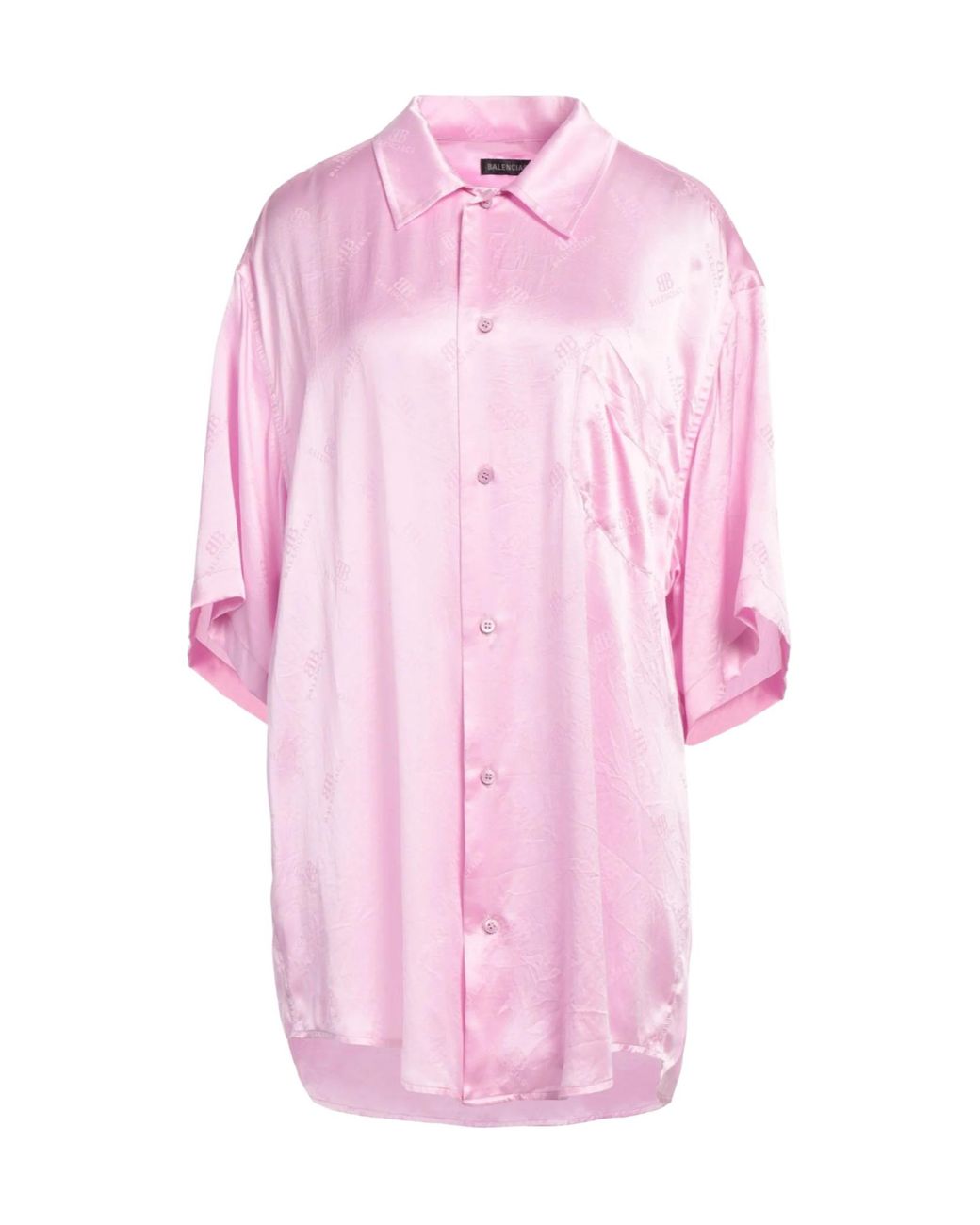 Balenciaga Pink Loose Short-Sleeve Shirt