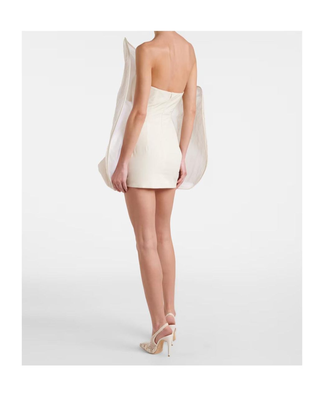 Magda Butrym White Cotton And Silk-Blend Organza Minidress