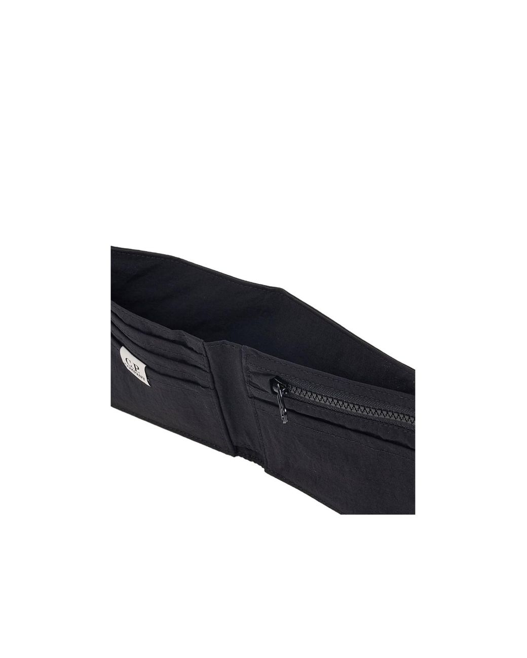 C P Company Black Herringbone Logo Wallet for men