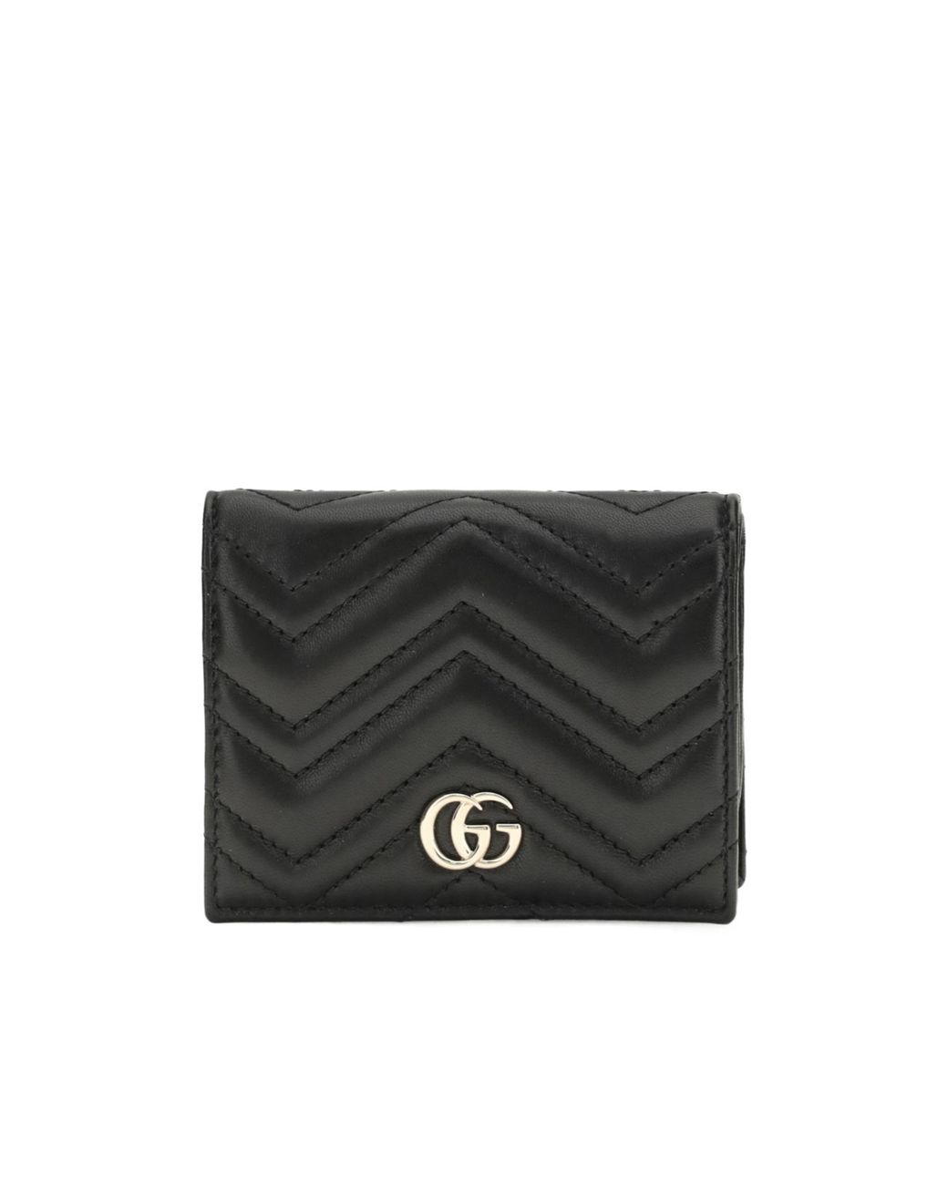 Gucci Black Gg Marmont Card Case Wallet