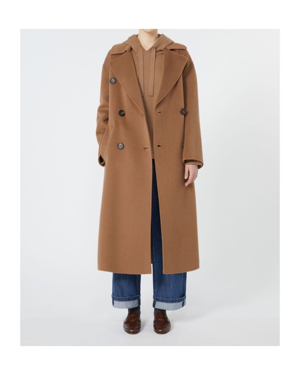 Max Mara Brown 'S Dalila Double-Breasted Belted Coat