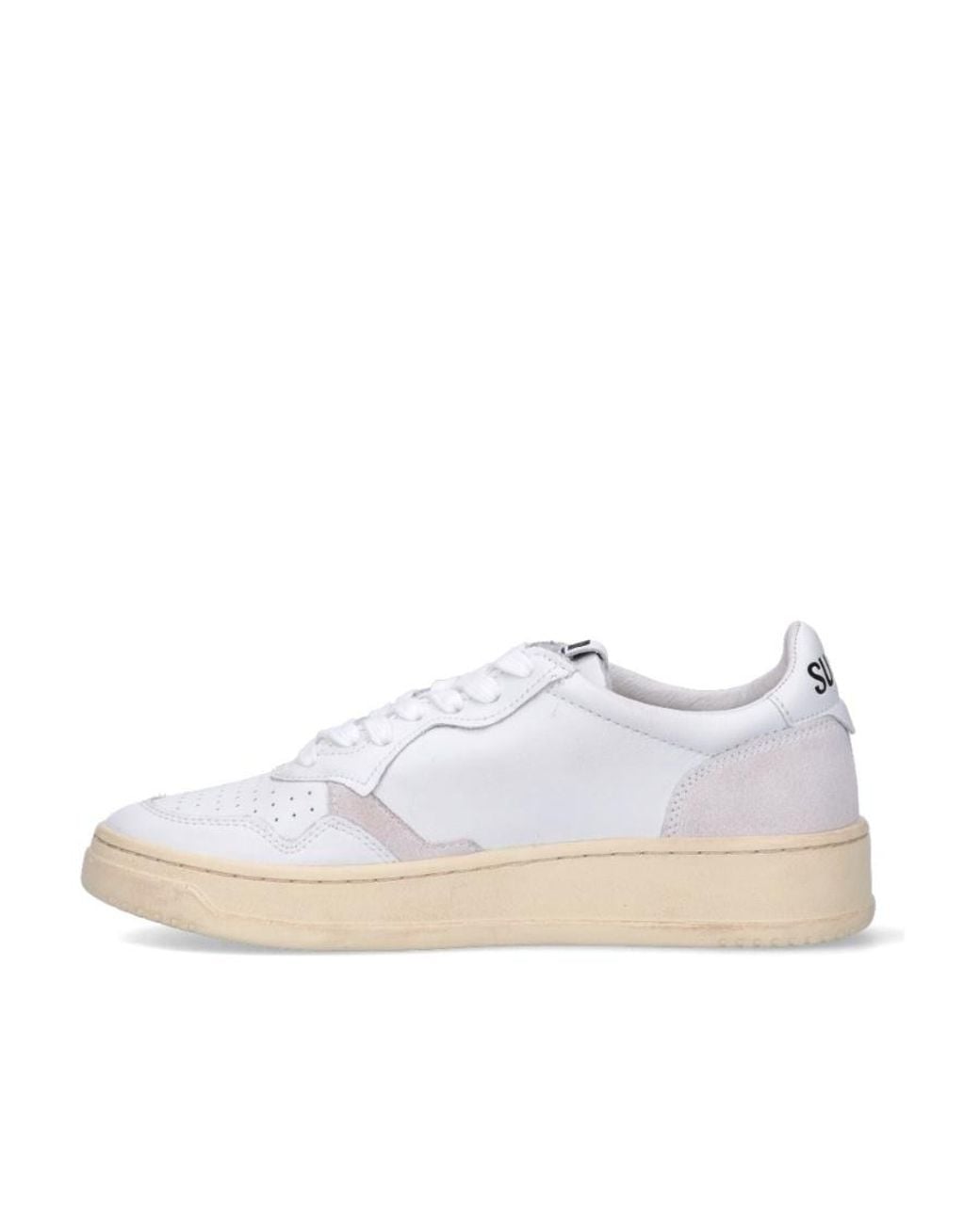 Autry White Perforated Low-Top Sneakers for men
