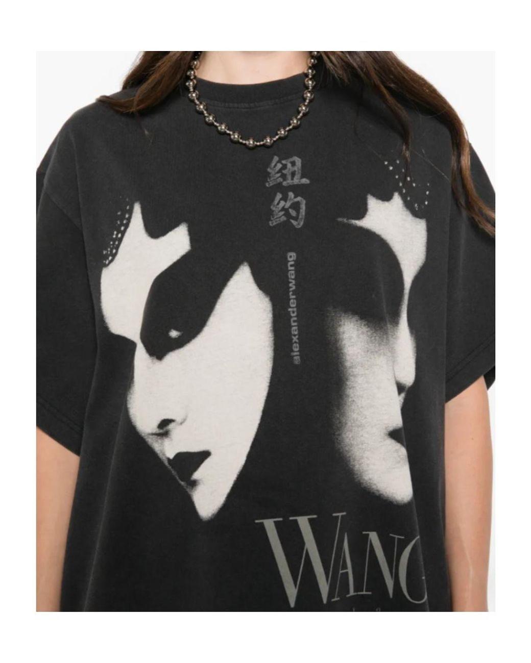 Alexander Wang Black Graphic-Print T-Shirt