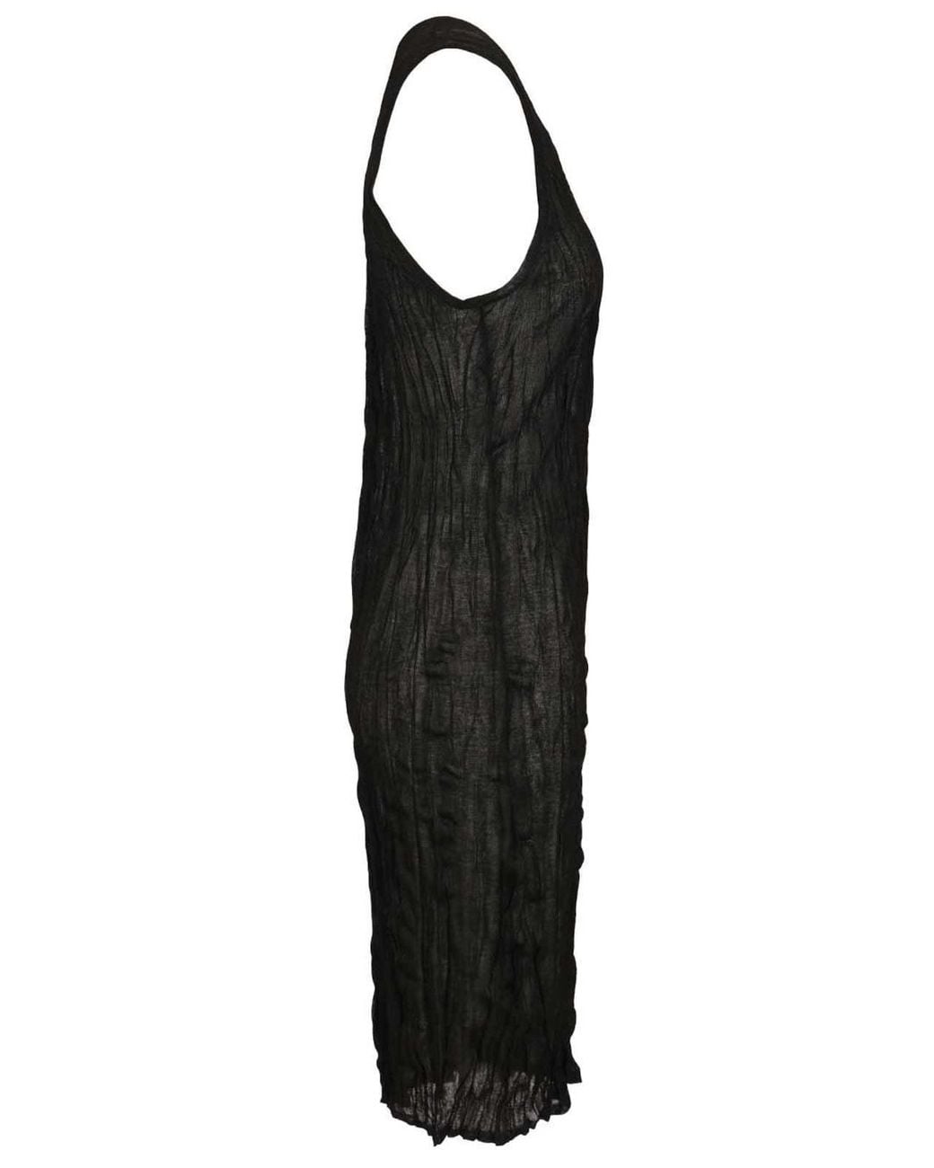 Totême  Black Crinkled Tank Dress