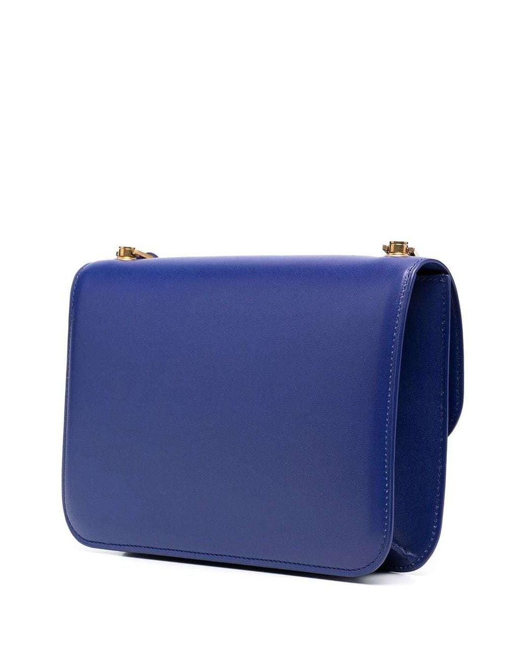 Saint Laurent Blue Structured Flap Shoulder Bag