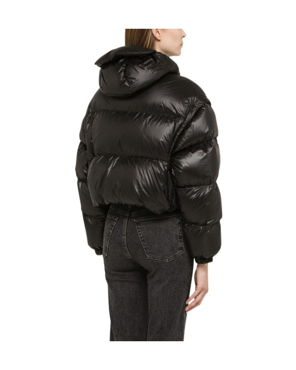 Prada Black Logo Hooded Down Jacket