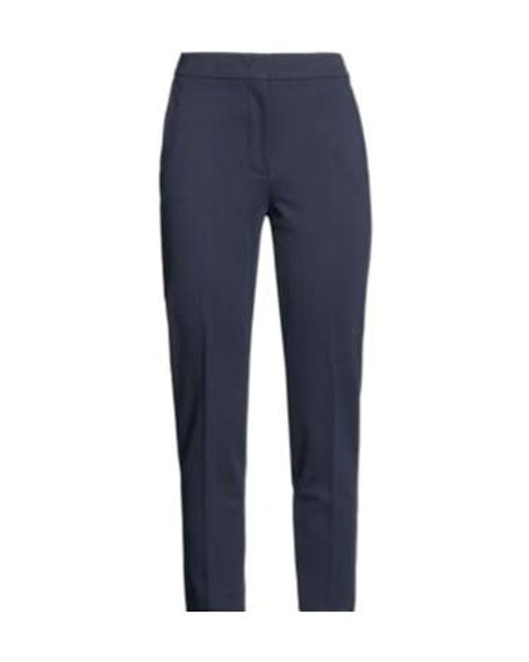 Max Mara Blue High-Waisted Straight-Leg Cropped Dress Trousers