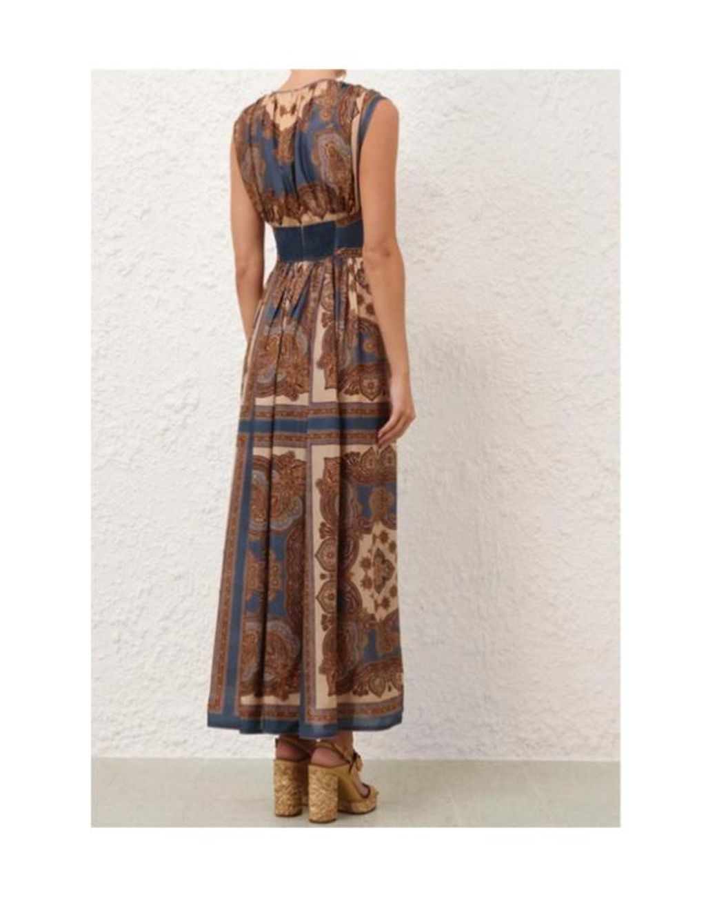 Zimmermann Brown Paisley-Print Sleeveless Maxi Dress