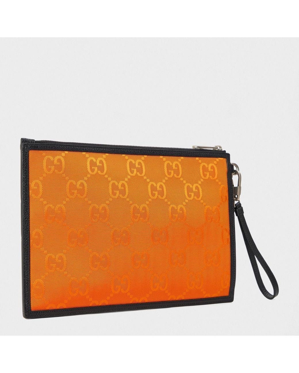 Gucci Orange Zipper Clutch Pouch for men