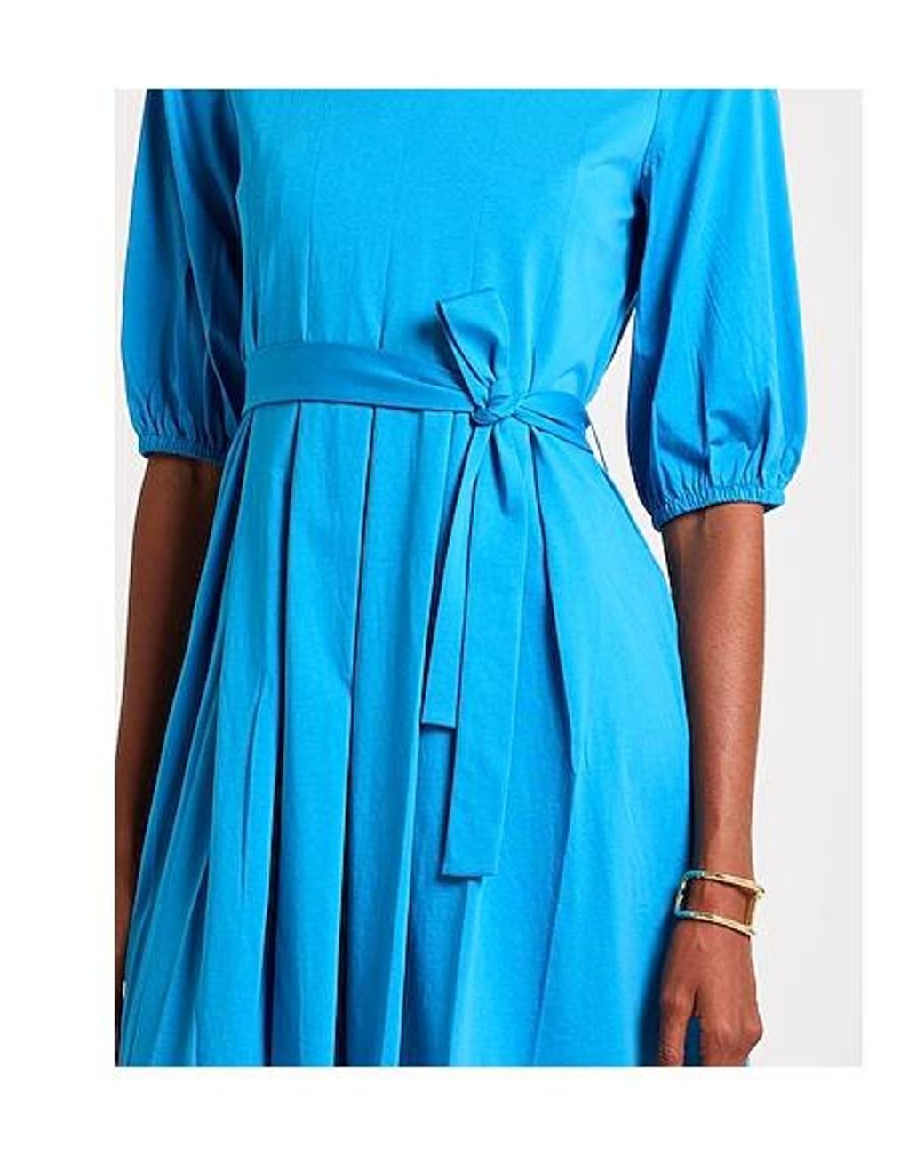 Weekend by Maxmara Blue Minimalist Ruched Dress
