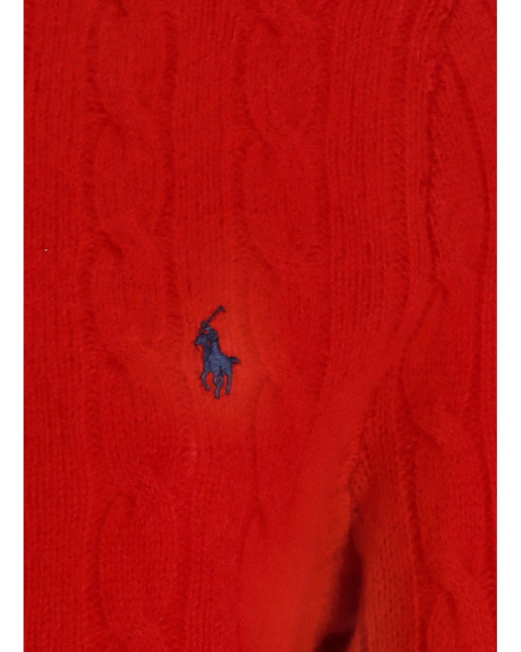 Polo Ralph Lauren Red Julianna Cable-Knit Jumper