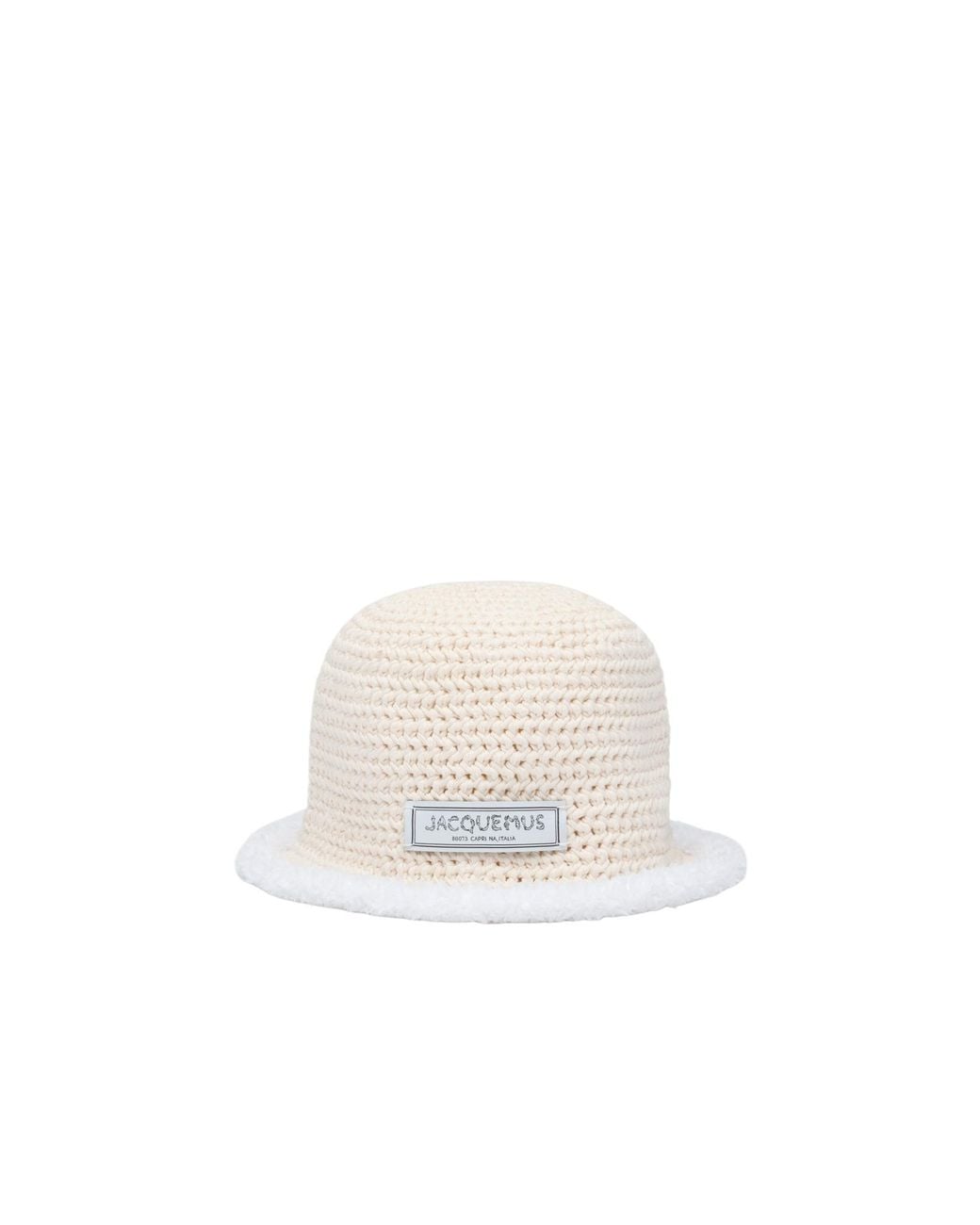 Jacquemus White Le Bob Bordino Cable Knit Bucket Hat for men