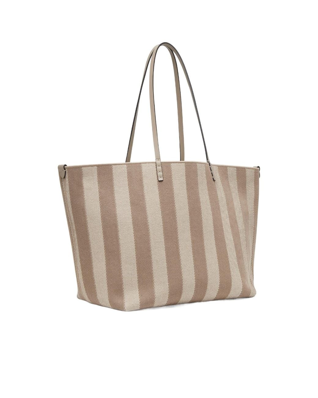 Fendi Natural Roll Striped Large Reversible Tote Bag