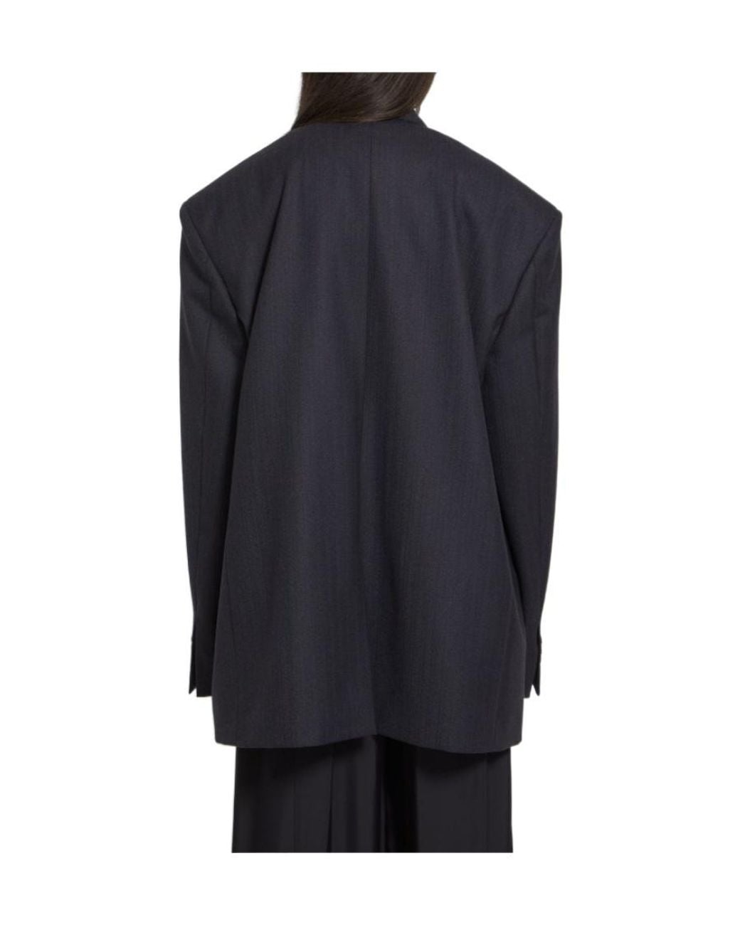 Balenciaga Blue Single-Breasted Suit Jacket