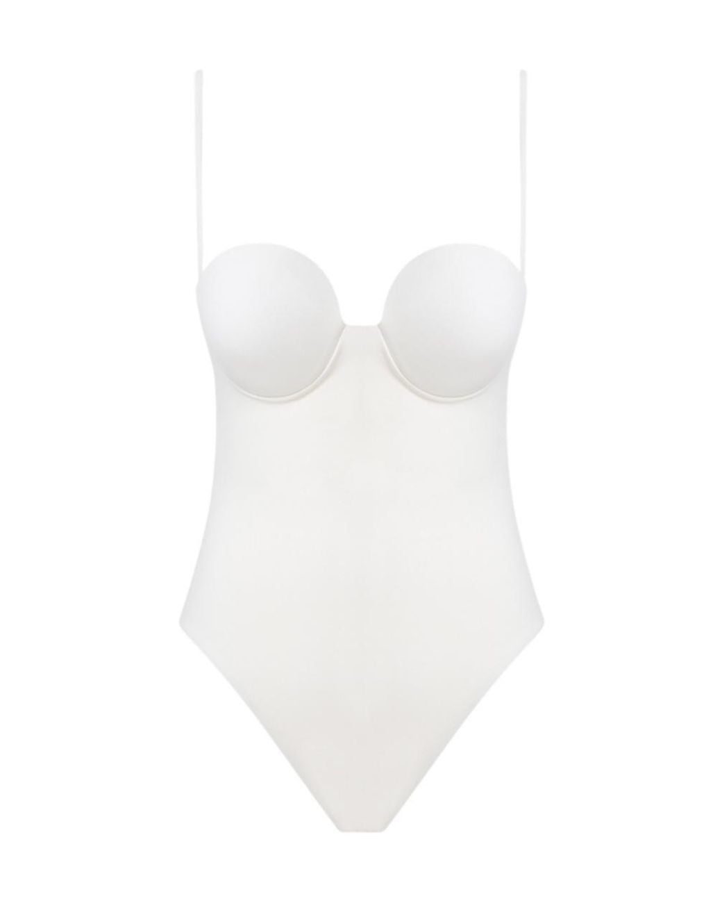 Magda Butrym White Retro Bustier Swimsuit