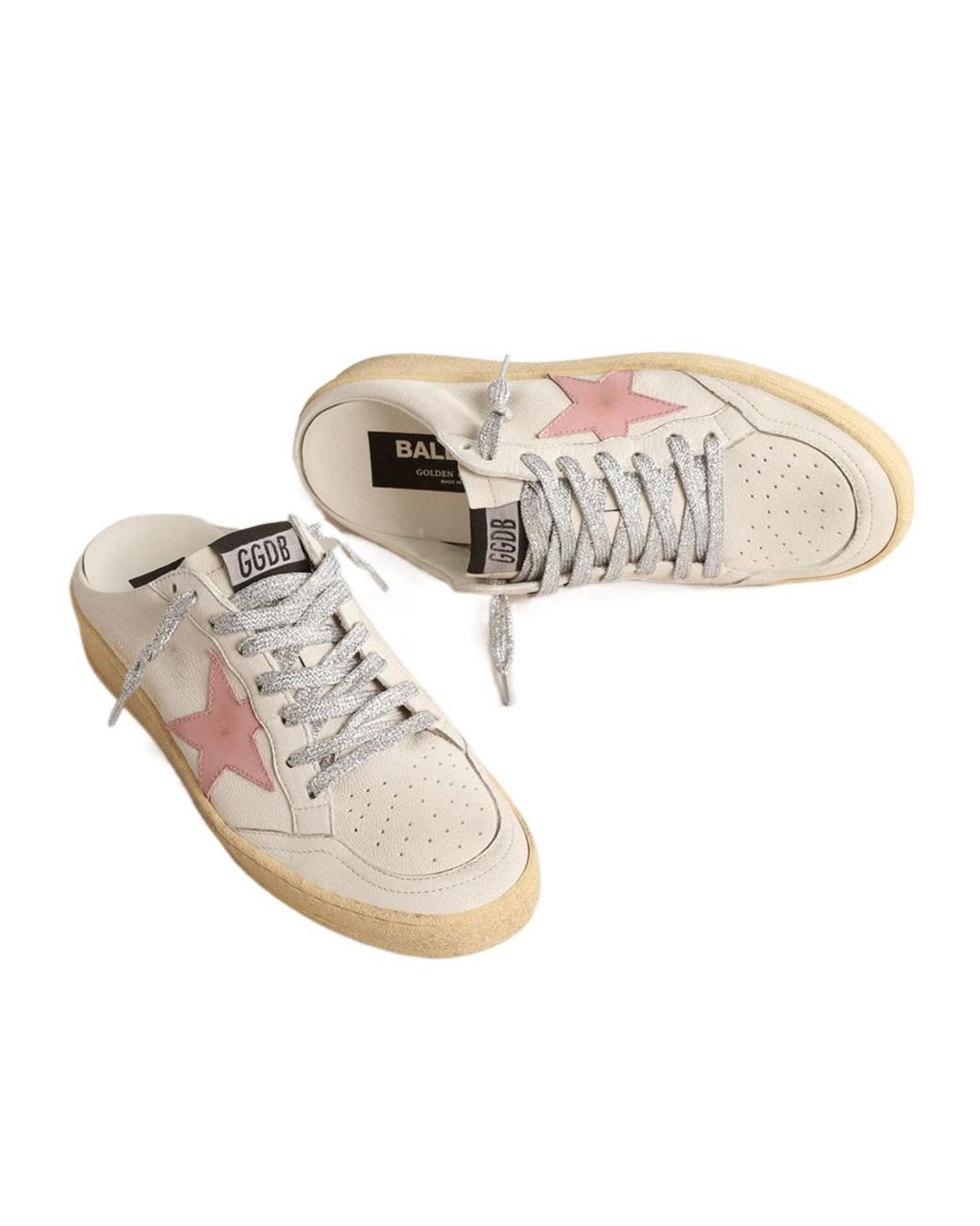 Golden Goose Deluxe Brand Pink Ball Star Sabot Slip-On Low-Top Sneakers
